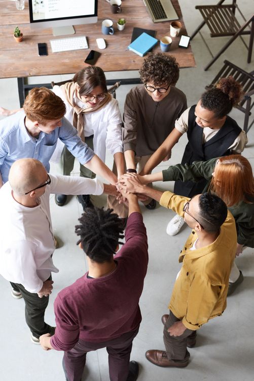 Creative team collaborating on screenwriting
